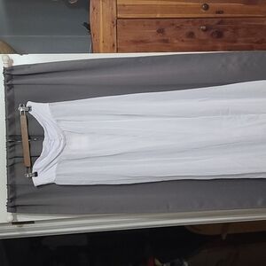 Miss Qee NWT Sheer Maxi Cover Up/Gown White Strapless Flowy Sexy Romantic Size M